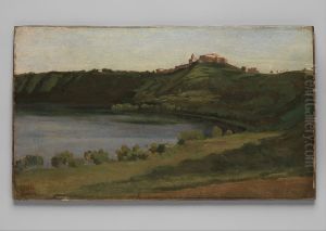 Lake Albano and Castel Gandolfo by Jean-Baptiste Camille Corot