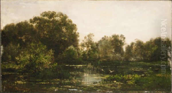 A River Landscape with Storks - view 1