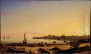 Stage Fort across Gloucester Harbor by Fitz Henry Lane