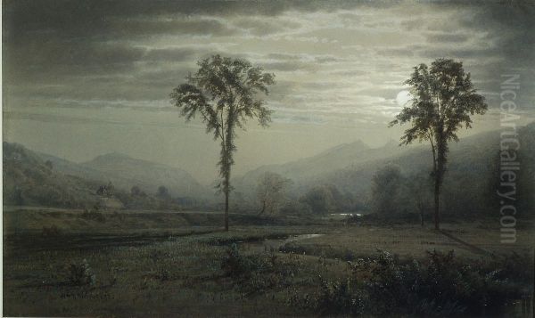 Moonlight on Mount Lafayette, New Hampshire - view 1