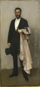 Arrangement in lichtem Rosa und Schwarz, Portrat des Theodore Duret by James McNeill Whistler
