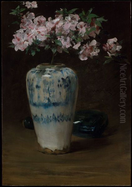 Pink Azalea-Chinese Vase - view 1