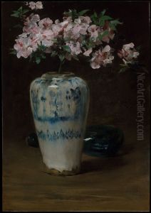Pink Azalea-Chinese Vase by William Merritt Chase