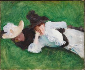 Two Girls on a Lawn by John Singer Sargent
