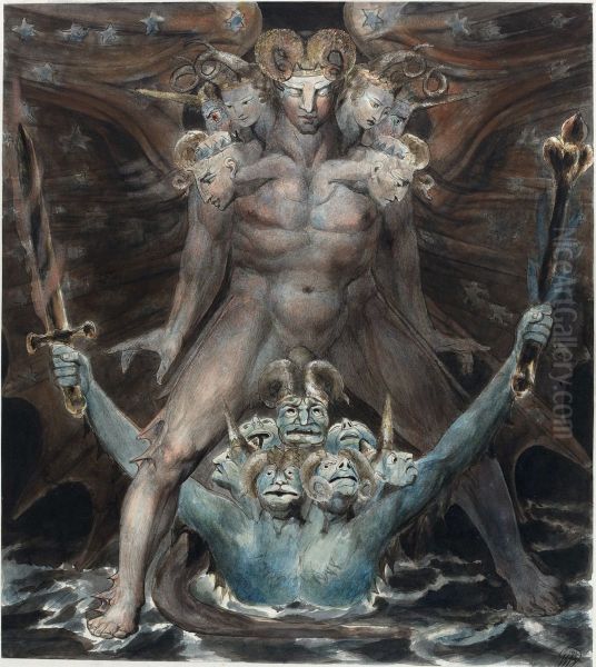 The Great Red Dragon and the Beast from the Sea - view 1