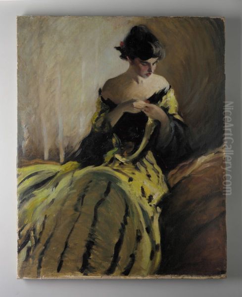 Study in Black and Green (Oil Sketch) - view 1