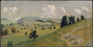 Delaware Water Gap Village by Louis Eilshemius