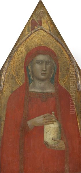 Saint Mary Magdalene, with an Angel [left panel] - view 1