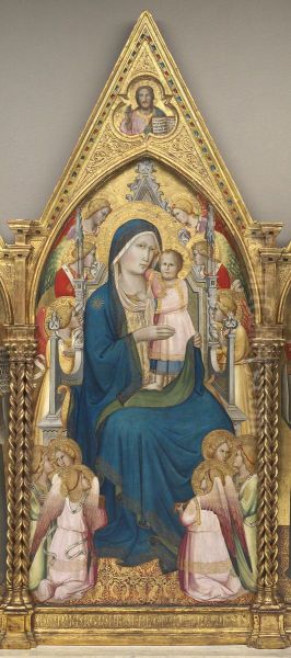 Madonna and Child Enthroned with Twelve Angels, and with the Blessing Christ [middle panel] - view 1