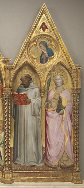 Saint Bernard and Saint Catherine of Alexandria with the Virgin of the Annunciation [right panel] - view 1