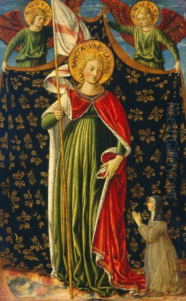 Saint Ursula with Two Angels and Donor - view 1