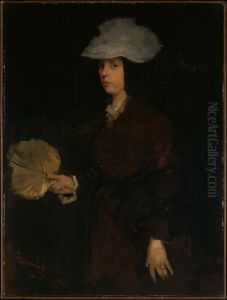 Lady with Fan by Frank Duveneck