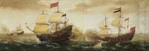 A Naval Encounter between Dutch and Spanish Warships by Cornelis Verbeeck