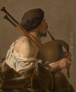 De doedelzakspeler by Hendrick Ter Brugghen