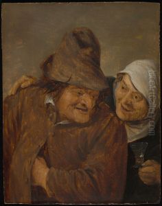 Two Peasants with a Glass of Wine by David Teniers the Younger