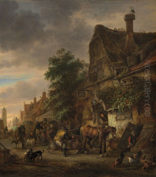Workmen before an Inn - view 1