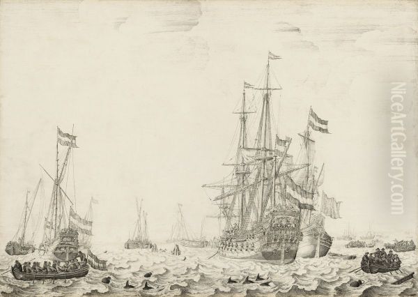 Dutch Ships near the Coast - view 1