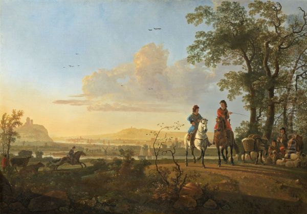 Horsemen and Herdsmen with Cattle - view 1