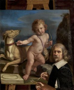 Self-Portrait before a Painting of "Amor Fedele"