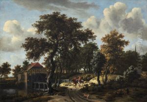 The Travelers by Meindert Hobbema