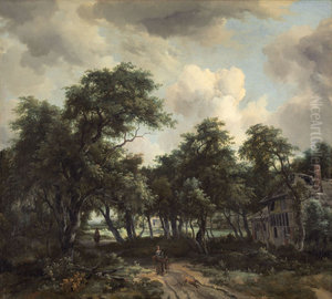 Hut among Trees by Meindert Hobbema
