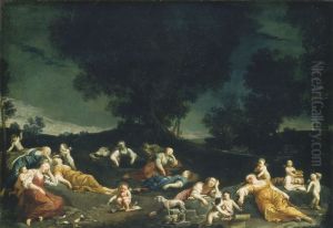 Cupids Disarming Sleeping Nymphs by Giuseppe Maria Crespi
