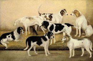 Favourite Hounds With A Favourite Terrier by Henry Carter