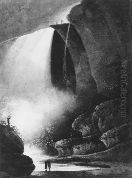Niagara Falls-Table Rock by Moonlight - view 1