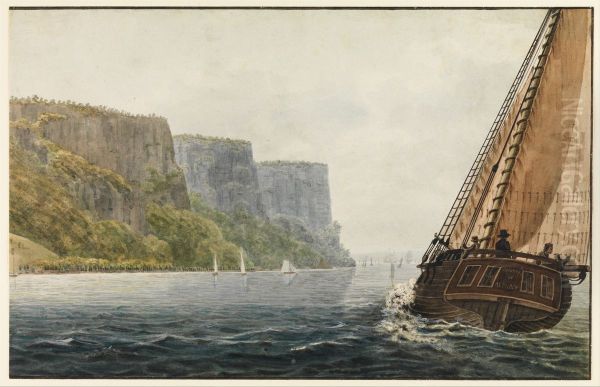 The Packet "Mohawk of Albany" Passing the Palisades - view 1