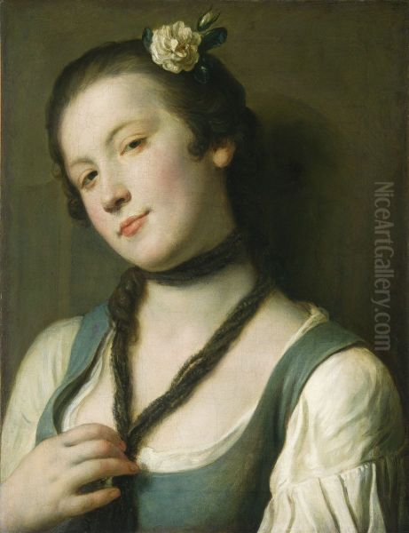A Girl with a Flower in Her Hair - view 1
