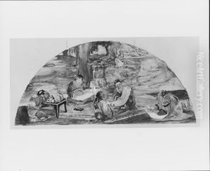 Confucius and His Pupils Collate and Transcribe Documents in Their Favorite Grove; Color Study for Mural, Supreme Court Room, Minnesota State Capitol, Saint Paul Confucius and His Pupils Collate and Transcribe Documents in Their Favorite Grove; Color Study for Mural, Supreme Court Room, Minnesota State Capitol, Saint Paul