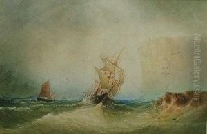 Derelict Swinging At Her Cable Off Flamborough Ness, Yorkshire