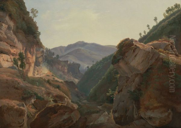 Mountain Landscape with Road to Naples - view 1