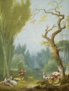 A Game of Horse and Rider (Le jeu du cheval fondu) by Jean-Honore Fragonard