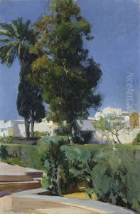 Corner of the Garden, Alcazar, Sevilla by Joaquin Sorolla