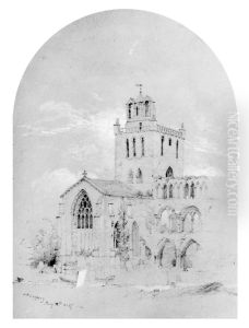 Jedburgh Abbey (from Cropsey Album) by Jasper Francis Cropsey