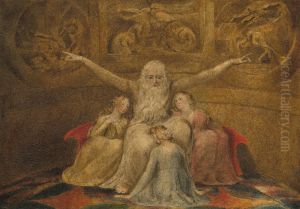Job and His Daughters by William Blake