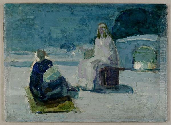 Study for Christ and Nicodemus on a Rooftop - view 1