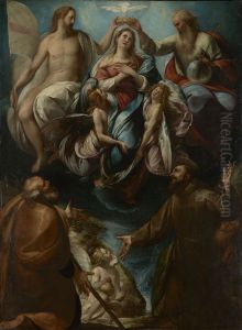 Coronation of the Virgin with Saints Joseph and Francis of Assisi by Giulio Cesare Procaccini