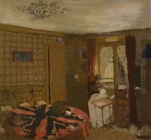 Mme Vuillard Sewing by the Window, rue Truffaut by Jean-Edouard Vuillard