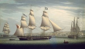 The Ship "Favorite" Maneuvering Off Greenock by Robert Salmon