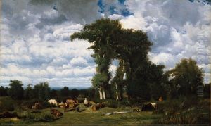 Landscape with Cattle at Limousin by Jules Dupre