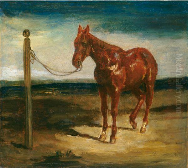 A Horse Hitched to a Post - view 1
