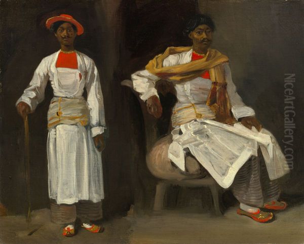 Two Studies of an Indian from Calcutta, Seated and Standing - view 1