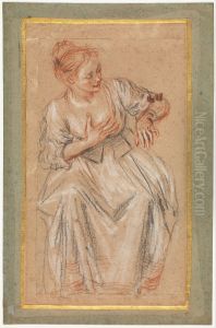 Seated Woman by Jean-Antoine Watteau