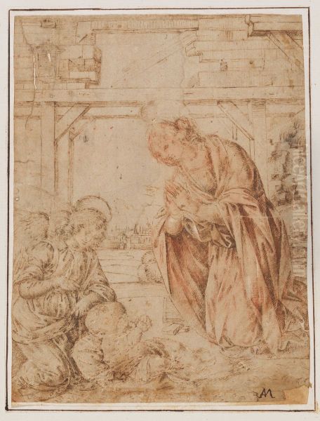 The Madonna Adoring the Child, with an Angel - view 1