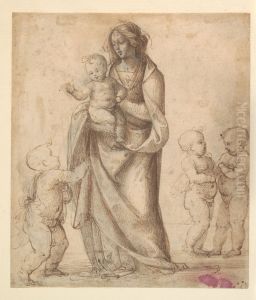Madonna and Child with the Infant Saint John the Baptist and Two Putti (recto); Madonna and Child with the Infant Saint John the Baptist and a Putto (verso) by Fra Bartolomeo
