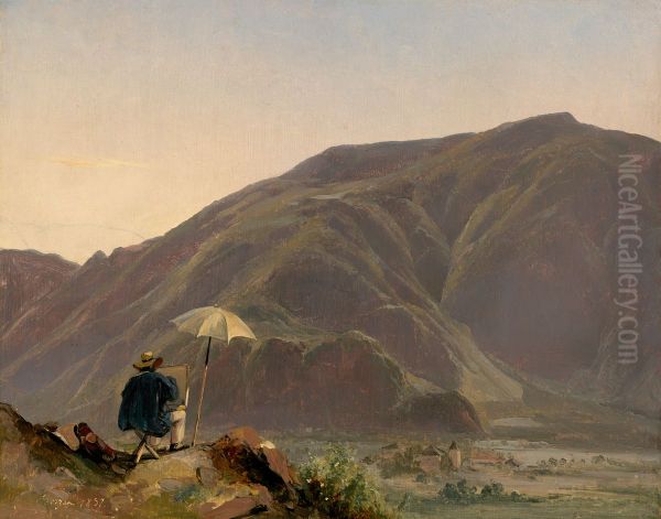 View of Bozen with a Painter - view 1