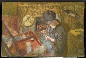 Mme Hessel at Her Sewing Table by Jean-Edouard Vuillard