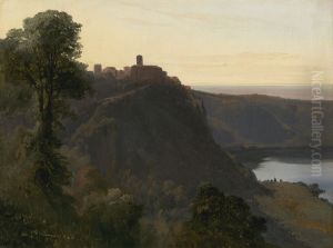 View of Lake Nemi by Jules Louis Phillipe Coignet